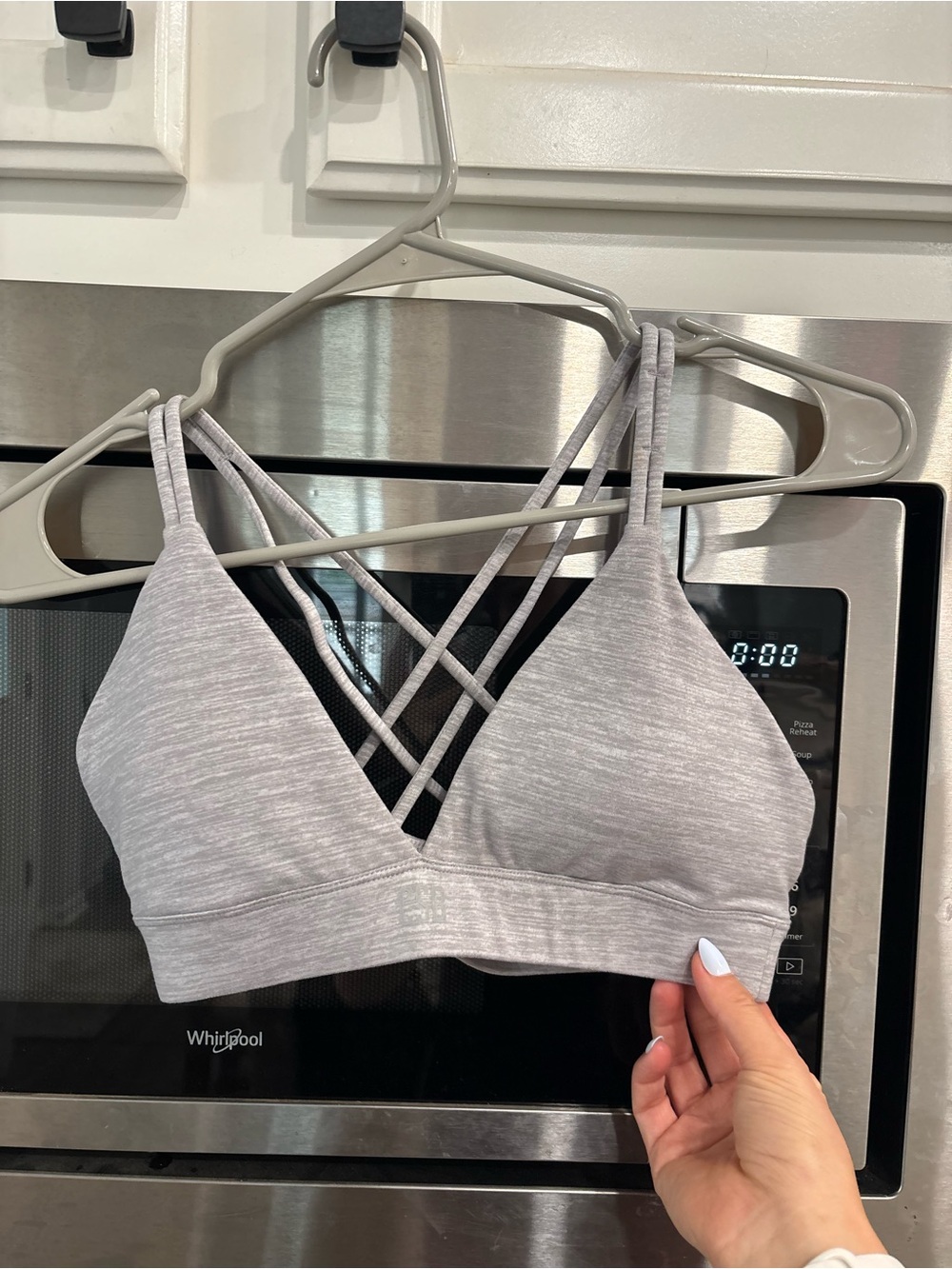 Light Gray Strappy Sports Bra for Women
